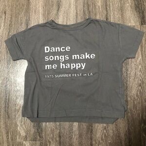 ZARA Kids "Dance Songs Make Me Happy" Graphic T-shirt - Gray, Size 9
